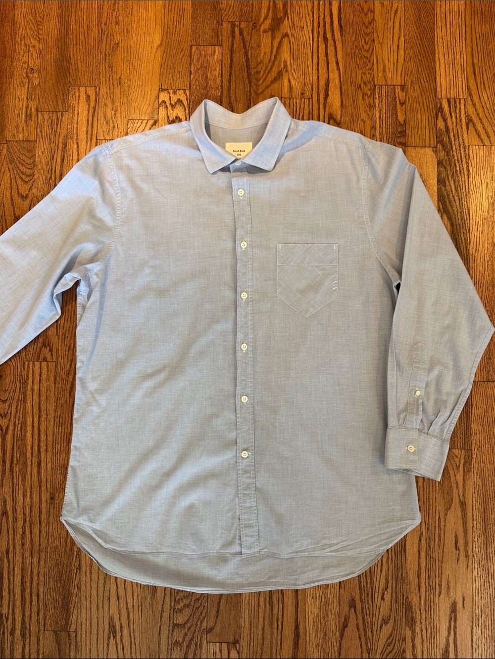 Billy Reid Men's Light Blue Button-Up Shirt - Classic Long Sleeve